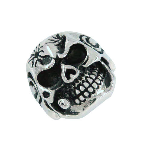 Stainless steel jewelry ring skull with cigarette ring SWR0039 - Click Image to Close